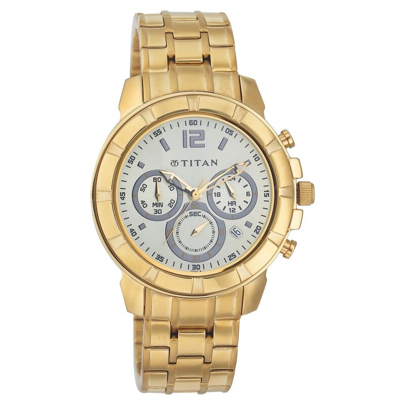 Titan Quartz Analog Champagne Dial Watch for Men