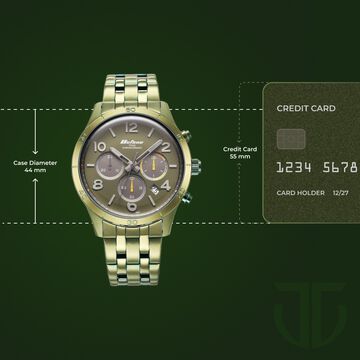 Titan Octane Classic Sporty Green Dial Chronograph Stainless Steel Strap watch for Men