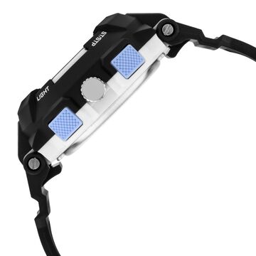 Fastrack Street Line Quartz Digital Analog Digital Silver Dial Black Polyurethane Strap Watch For Girls