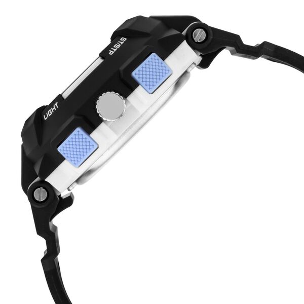 Fastrack Street Line Quartz Digital Analog Digital Silver Dial Black Polyurethane Strap Watch For Girls - image number 4