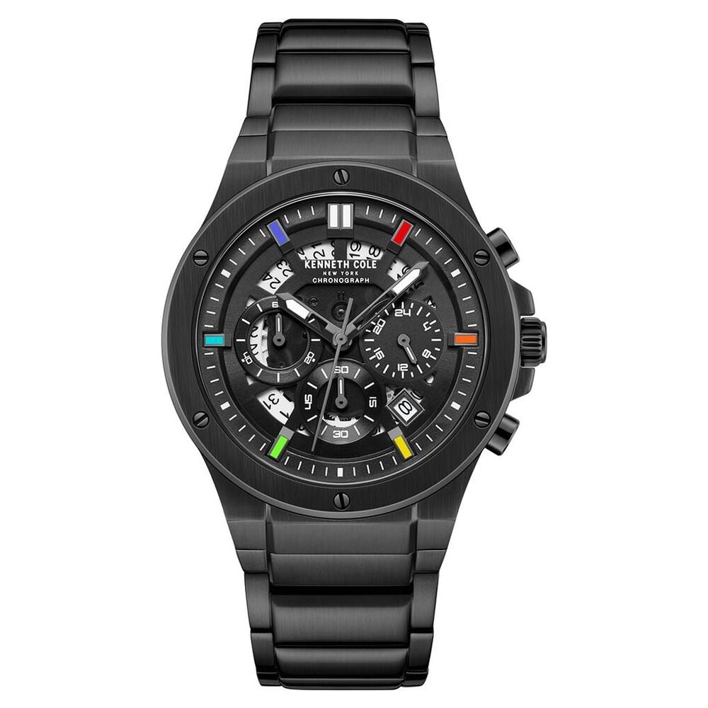 Kenneth Cole Quartz Chronograph Black Dial Black Stainless Steel Strap Watch For Men-picture-20