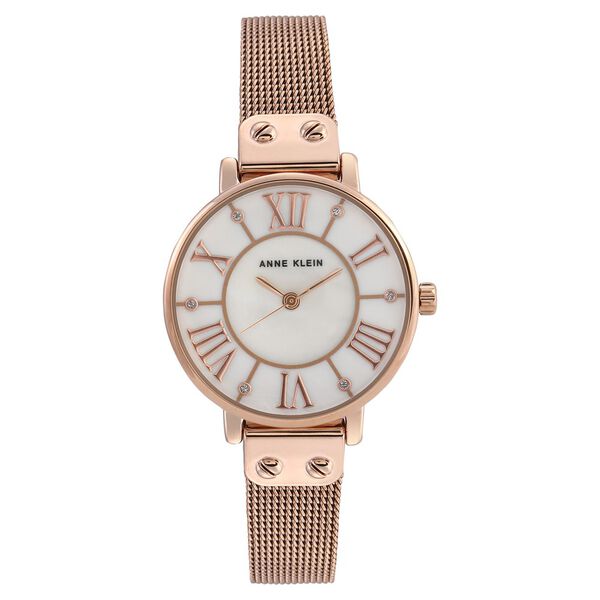 Anne Klein Quartz Analog Mother of Pearl Dial Metal Strap Watch for Women - image number 0