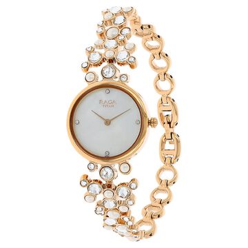 Titan Raga Moonlight Mother of Pearl Dial Women Watch With Metal Strap