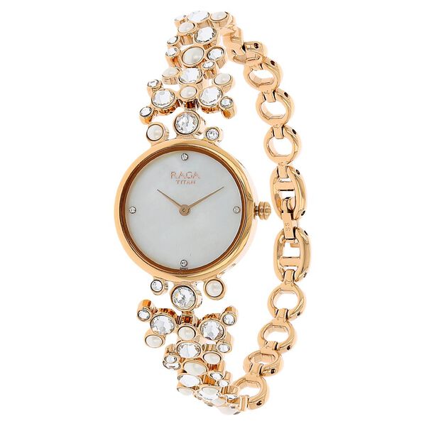 Titan Raga Moonlight Mother of Pearl Dial Women Watch With Metal Strap - image number 1
