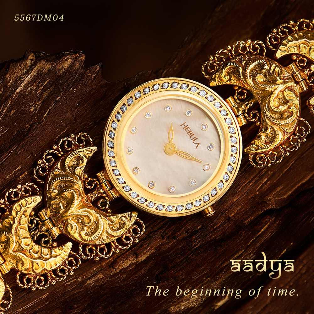 Titan Nebula Nakashi Quartz Analog 18 Karat Solid Gold Watch for Women