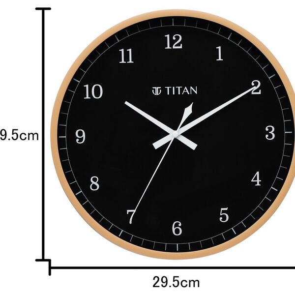 Titan Classic Balck Wall Clock with Silent Sweep Technology - 29.5 cm x 29.5 cm (Medium) - image number 5