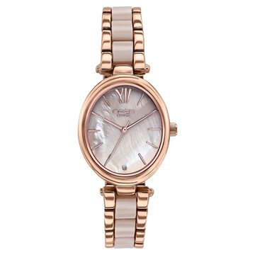 Sonata Poze Quartz Analog Brown Mother Of Pearl Dial Bimetal Strap Watch For Women