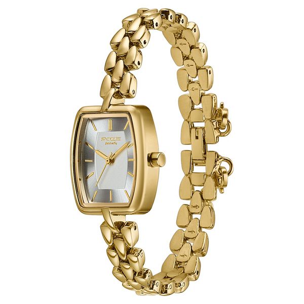 Poze Poze Quartz Analog White Dial Golden Metal Strap Watch For Women - image number 4