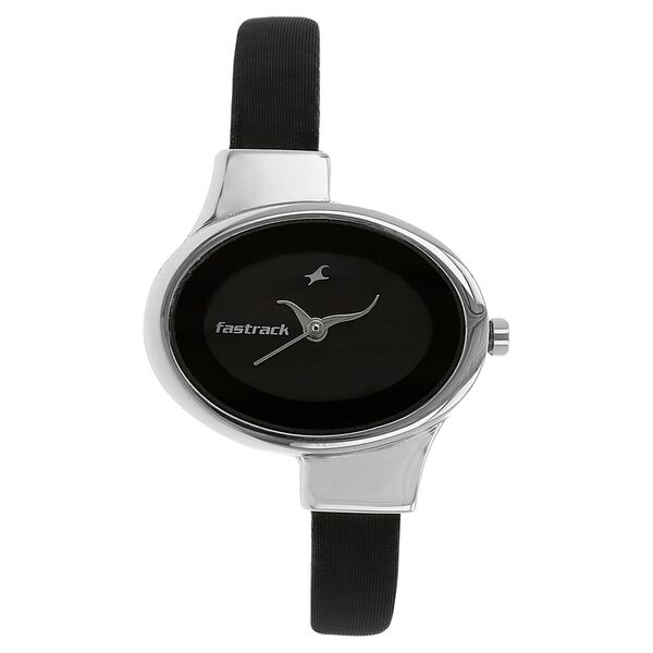Fastrack Quartz Analog Black Dial Leather Strap Watch for Girls - image number 0
