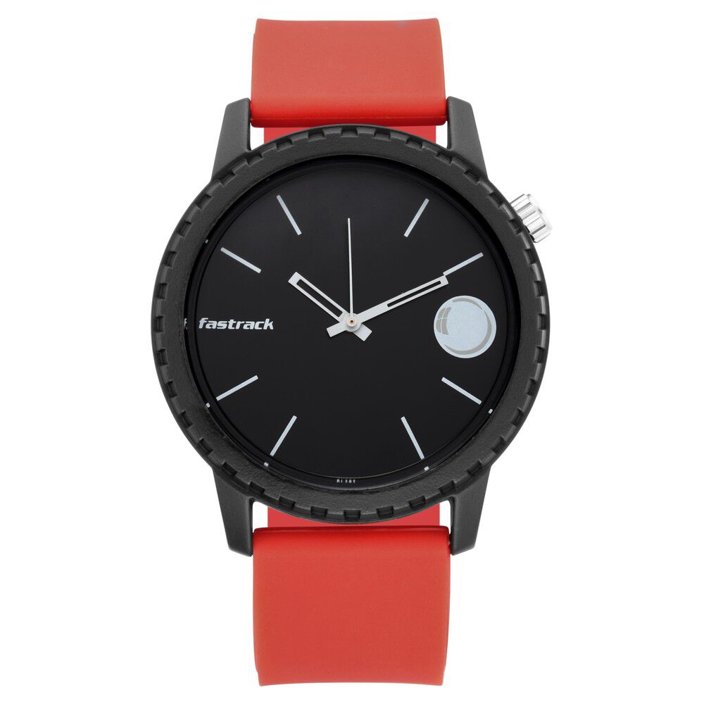 Fastrack Quartz Analog Black Dial Silicone Strap Watch for Unisex