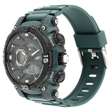 SF Xtreme Gears Quartz Digital Analog Digital Black Dial Green Plastic Strap Watch For Men