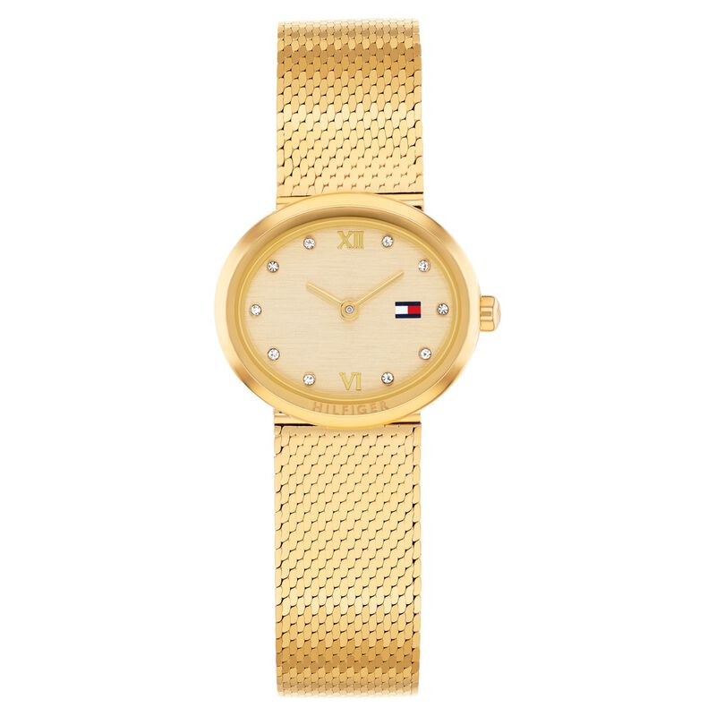 Buy Online Tommy Hilfiger Quartz Analog Champagne Dial Golden Stainless ...