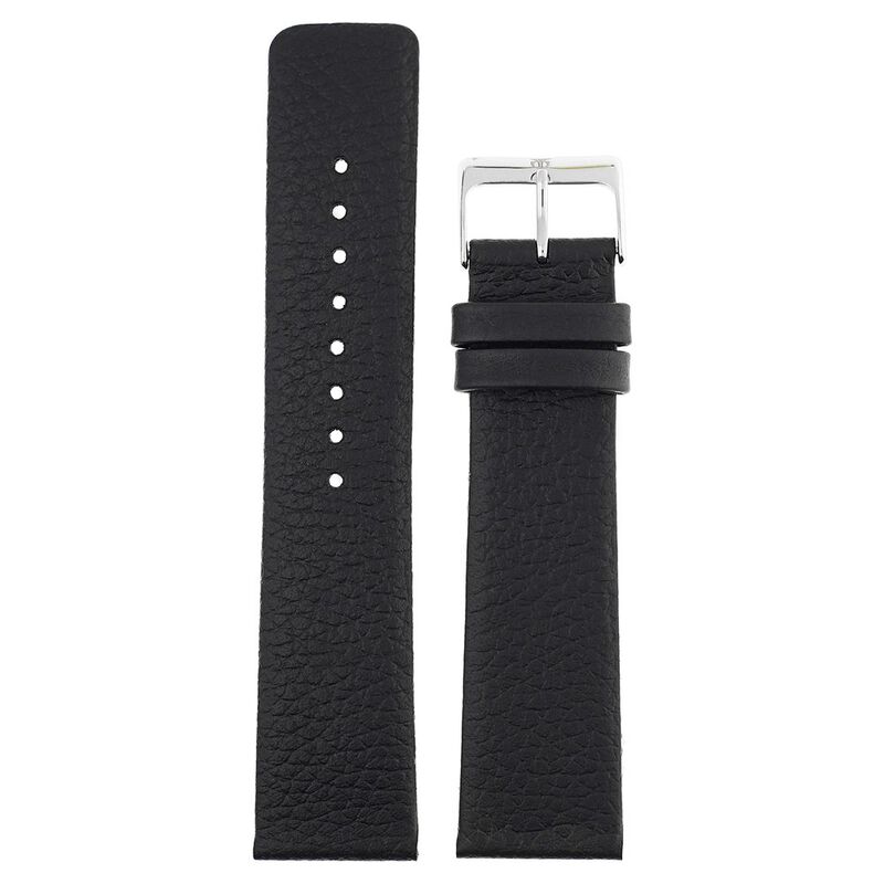 22 mm Black Genuine Leather Straps for Men