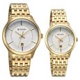 Titan Modern Bandhan Pair Analog with White Dial Yellow Gold Stainless Steel Strap Watch for Couples - image number 1