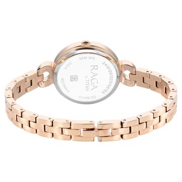 Titan Raga Showstopper Quartz Analog White Dial Metal Strap Watch for Women