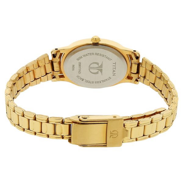 Titan Quartz Analog White Dial Stainless Steel Strap Watch for Women - image number 3