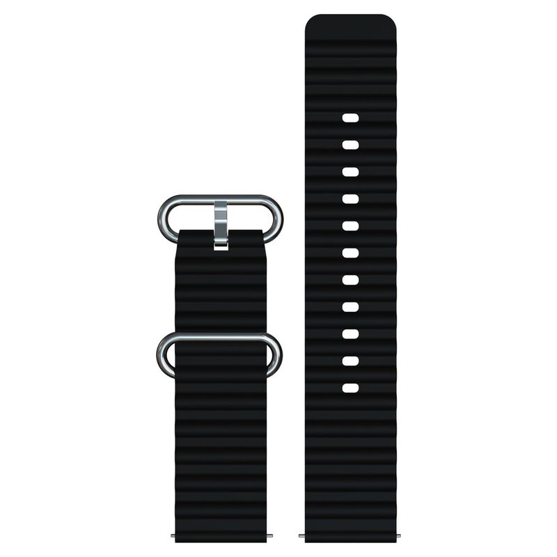 Fastrack Smart Black Silicone Bubble Strap 22 mm