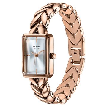Poze By Sonata Quartz Analog Silver Dial Rose Gold Metal Strap Watch For Women