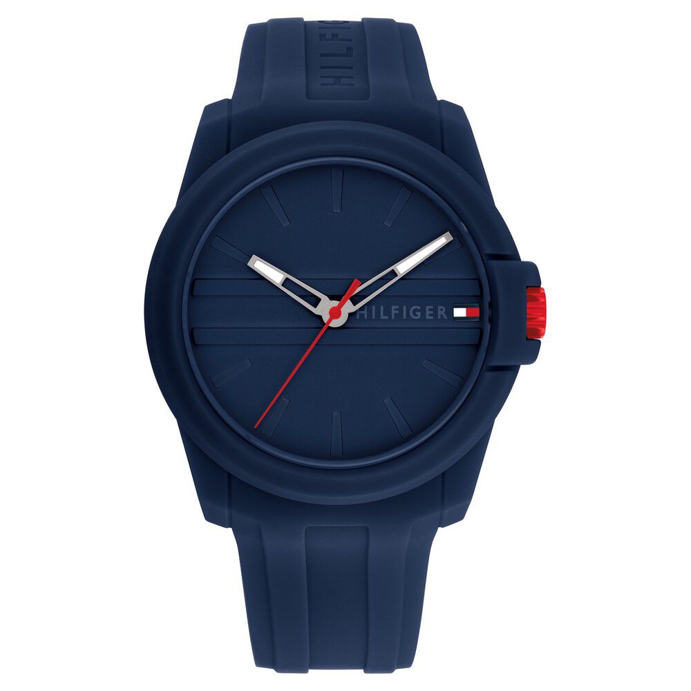 Buy Online Tommy Hilfiger Quartz Analog Blue Silicone Strap for