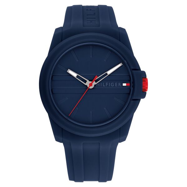 Tommy Hilfiger Quartz Analog Blue Silicone Strap for Men - image number 0