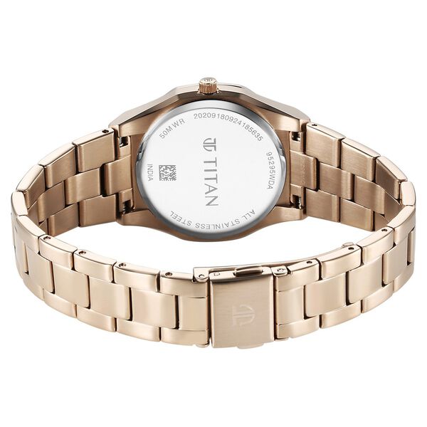 Titan Workday Wonders Quartz Analog with Date Mother Of Pearl Dial Stainless Steel Strap Watch For Women - image number 4