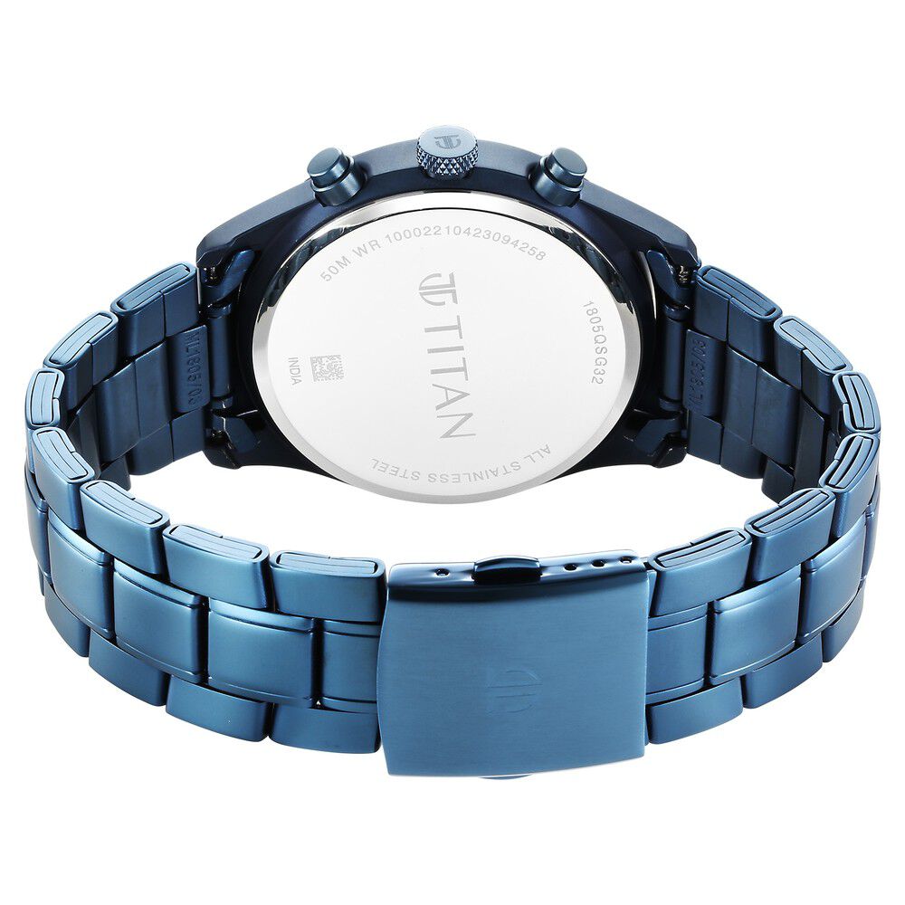 Buy Online Titan Neo Splash Multifunction Blue Dial Blue Stainless