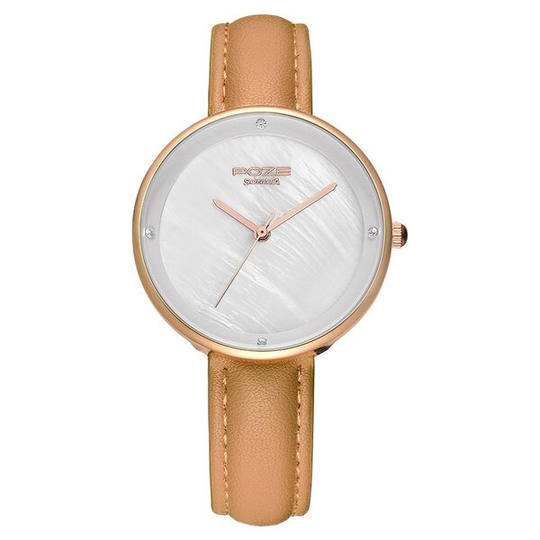 Poze by Sonata Quartz Analog White Dial PU Leather Strap Watch for Women - image number 0
