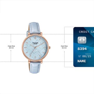 Sonata Poze Quartz Analog Blue Dial Blue Colour Leather Strap Watch For Women