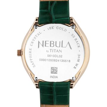 Titan Nebula 18 Karat Gold Quartz Analog Mother Of Pearl Dial Watch For Women