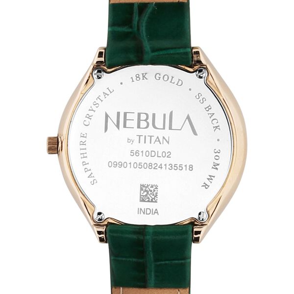 Titan Nebula 18 Karat Gold Quartz Analog Mother Of Pearl Dial Watch For Women - image number 4