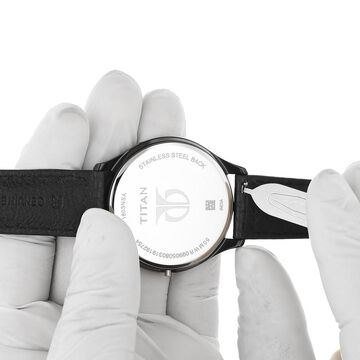 20 mm Black Genuine Leather Straps for Men