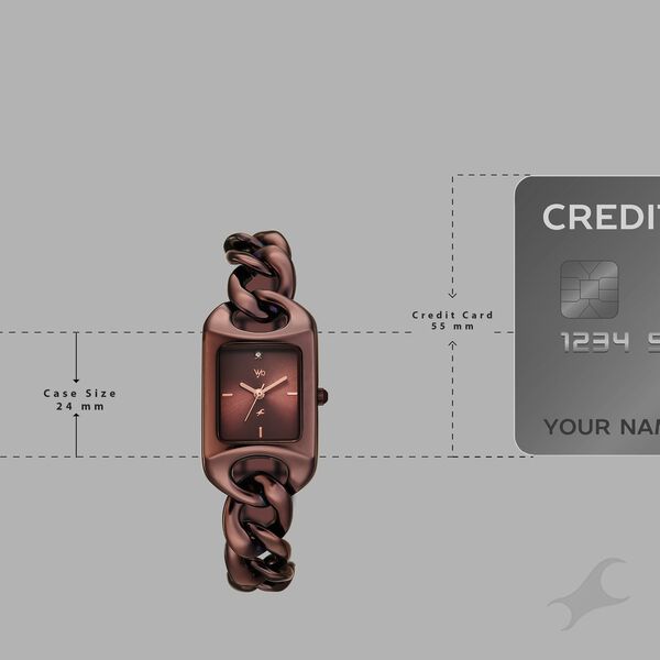 Vyb Prodigy By Fastrack Quartz Analog Brown Dial Brown Metal Strap Watch For Girls - image number 3