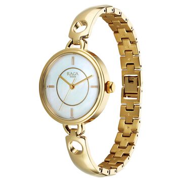Titan Raga Contempore Quartz Analog Mother of Pearl Dial Metal Strap Watch For Women