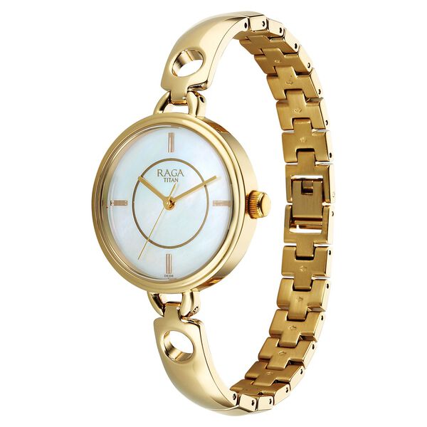 Titan Raga Contempore Quartz Analog Mother of Pearl Dial Metal Strap Watch For Women - image number 2