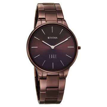 Edge Velora Quartz Analog Brown Dial Brown Stainless Steel Strap Watch For Women