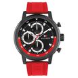 Tommy Hilfiger Quartz Multifunction Black Dial Red Silicone Strap Watch For Men - image number 0