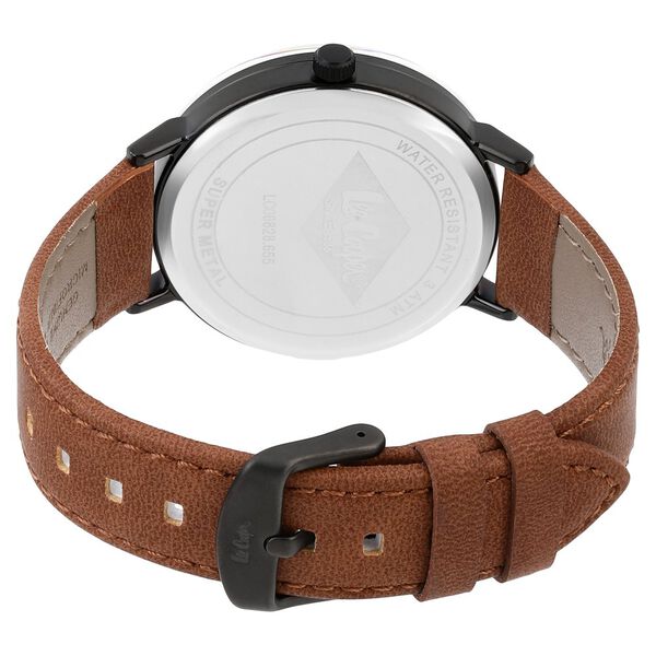 Lee Cooper Quartz Analog Black Dial Leather Strap Watch for Men - image number 4