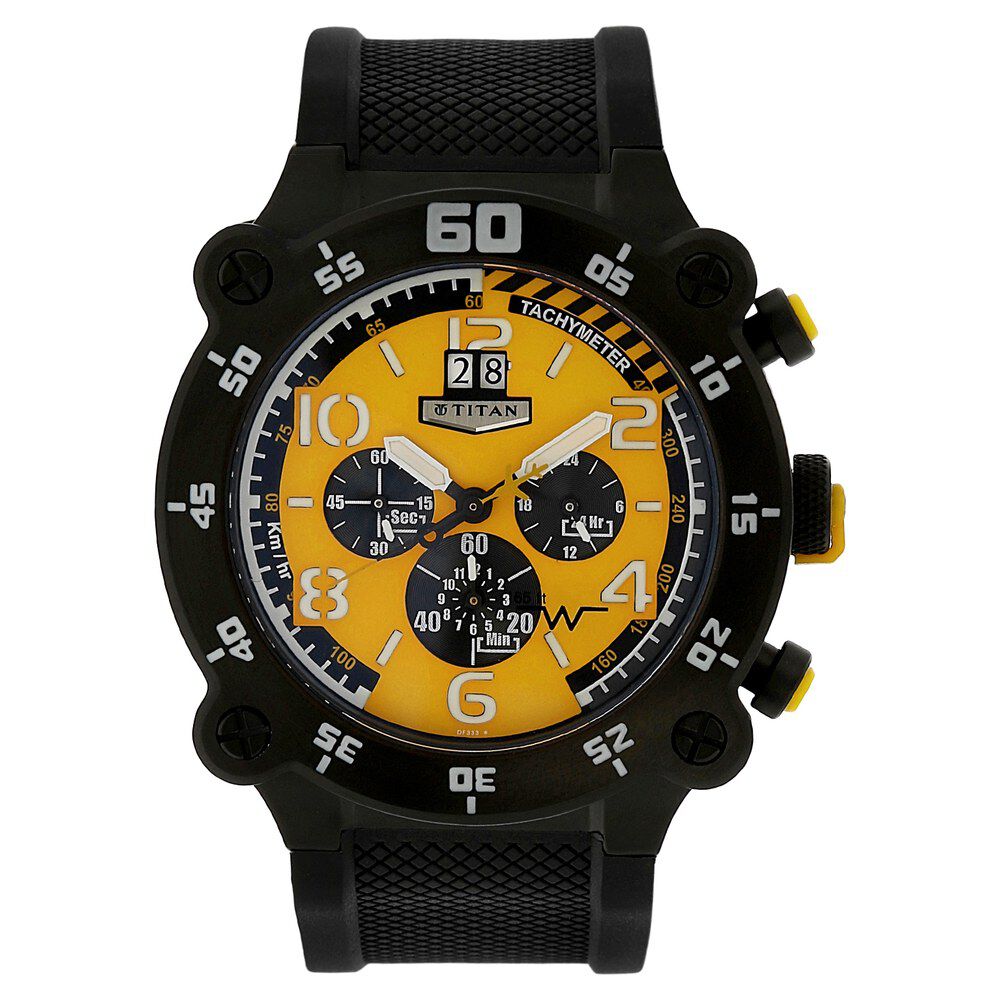 Yellow cheap chronograph watch