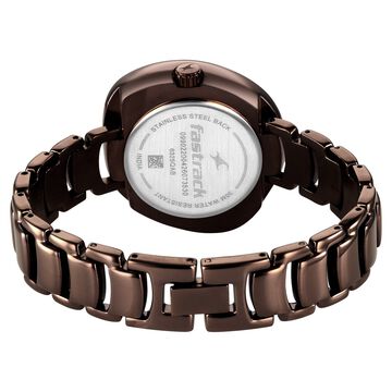 Fastrack Analog Brown Dial Women's Watch with Brown Metal Bracelet