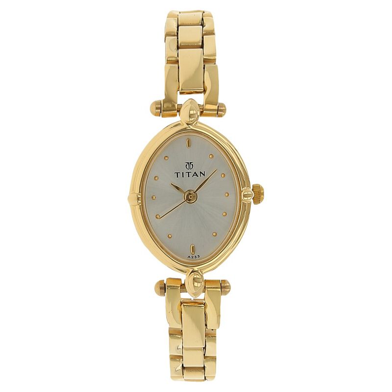Titan Quartz Analog Silver Dial Stainless Steel Strap Watch for Women