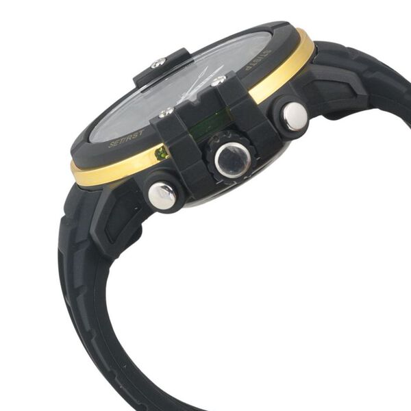 SF Quartz Analog Digital Dial Silicone Strap Watch for Men - image number 2