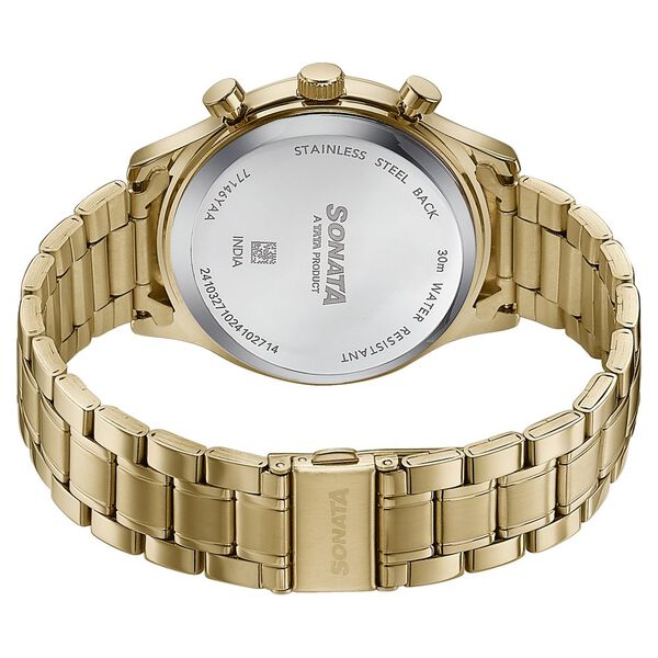 Sonata Wedding Edit Quartz Multifunction Green Dial Stainless Steel Strap Watch For Men - image number 5