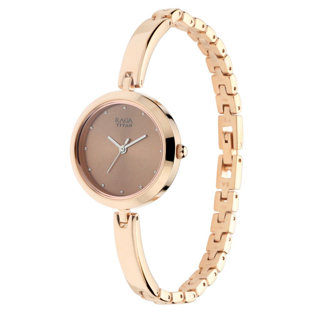 Buy Online Titan Raga Viva Rose Gold Dial Women Watch With Metal