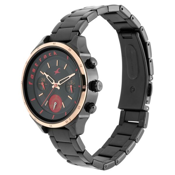 Fastrack All Nighters Quartz Analog Black Dial Stainless Steel Strap Watch for Girls - image number 2
