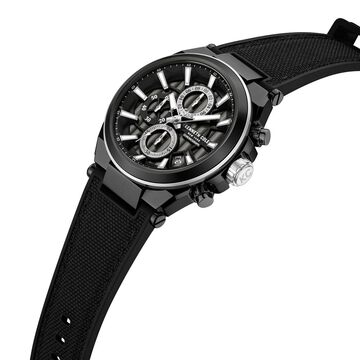 Kenneth Cole Quartz Multifunction Black Dial Black Colour Silicone Strap Watch For Men