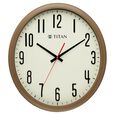 Brown Wooden Texture Oval Clock with White Dial and Silent Sweep Technology - 37 cm x 41.5 cm (Large) - image number 1