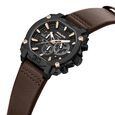 Police Quartz Chronograph Black Dial Brown Leather Strap Watch For Men - image number 1