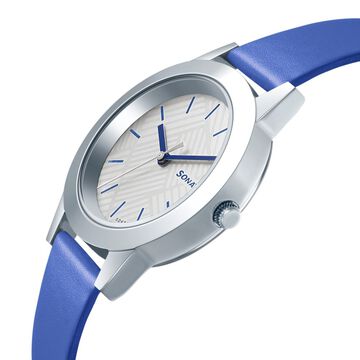 Sonata Splash White Dial Women Watch With Leather Strap