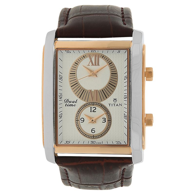 Titan Orion White Dial Analog Metal Strap Watch for Men