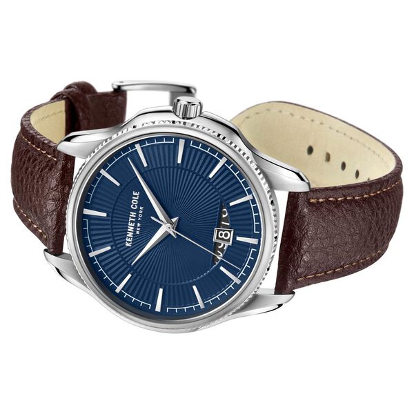 Kenneth Cole Quartz Analog with Date Blue Dial Leather Strap Watch for Men - image number 2